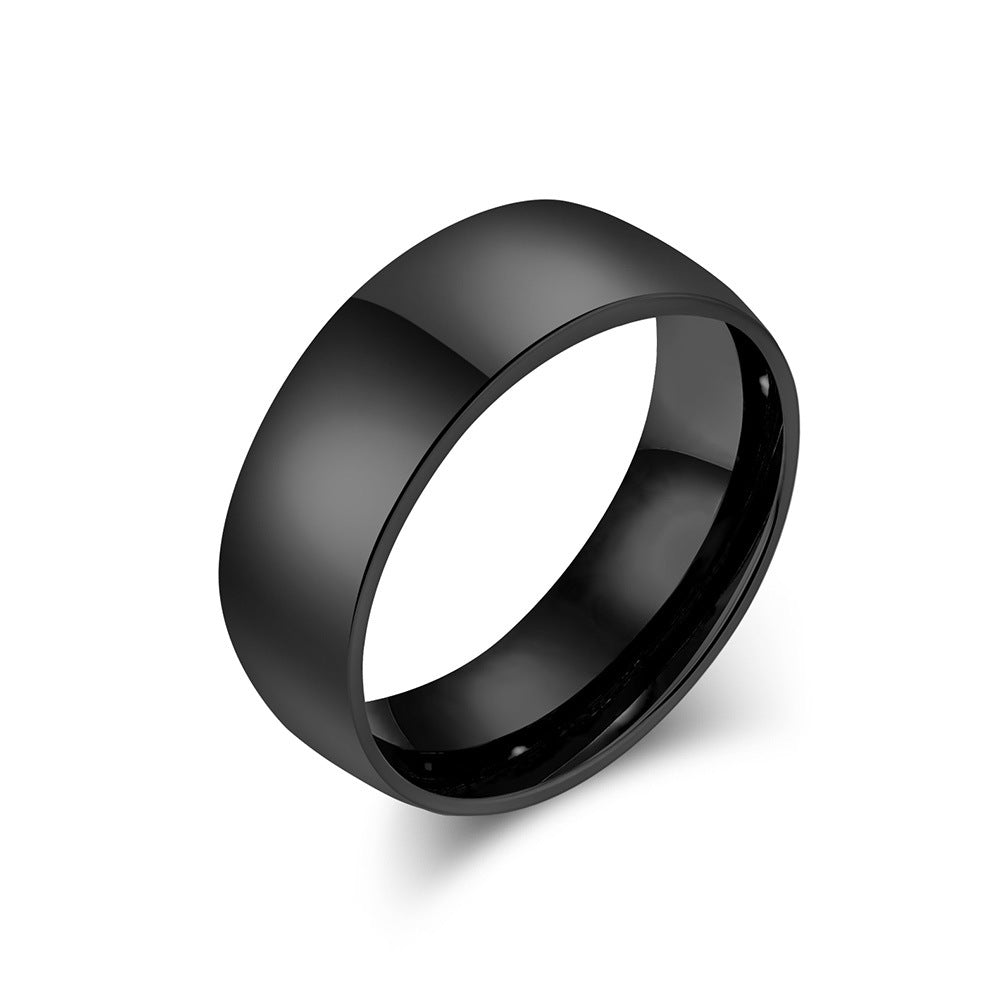 Wholesale 18K gold plated simple cool neutral style high-grade polished titanium steel tail ring